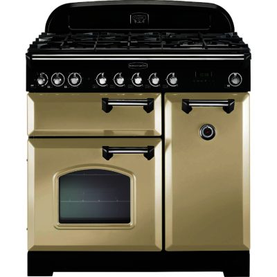 Rangemaster Classic Deluxe 90cm Dual Fuel 80960 Range Cooker in Cream with Brass Trim and FSD Hob Rangemaster Classic Deluxe 90cm Dual Fuel 80960 Range Cooker in Cream with Brass Trim and FSD Hob
